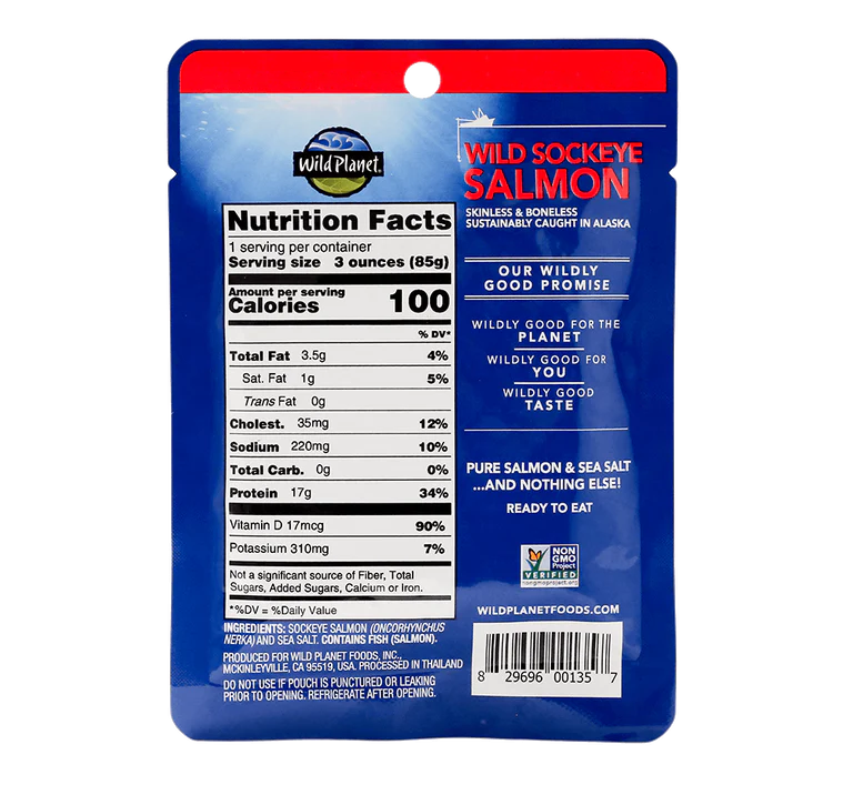 Wild Sockeye Salmon Single-Serve Pouch