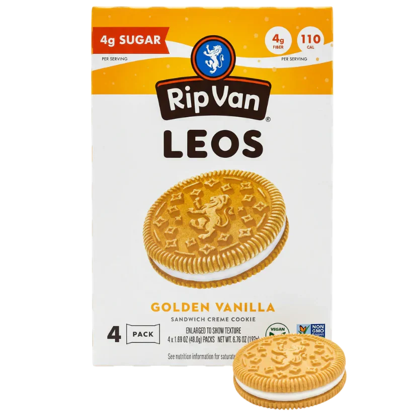 Leos Golden Vanilla Sandwich Creme Cookies (4 Pack)