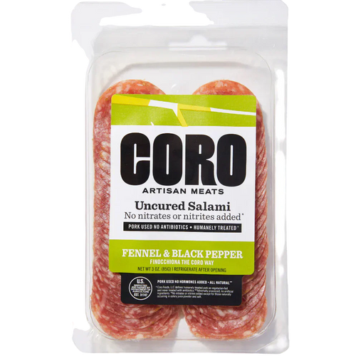 Uncured Fennel & Black Pepper Salami Sliced