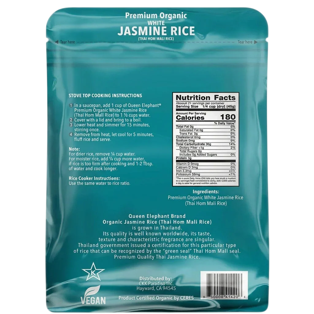 Premium Organic White Jasmine Rice