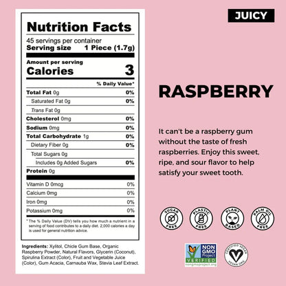 Raspberry Plant Based Gum (12 Pack)