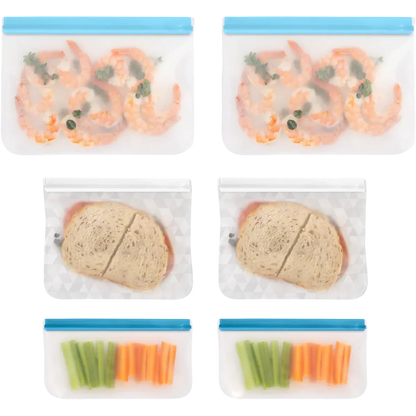 Reusable PEVA Food Bag - Assorted Sizes (6 CT)
