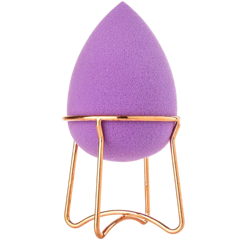 Professional Beauty Blender with Rose Gold Stand - Purple