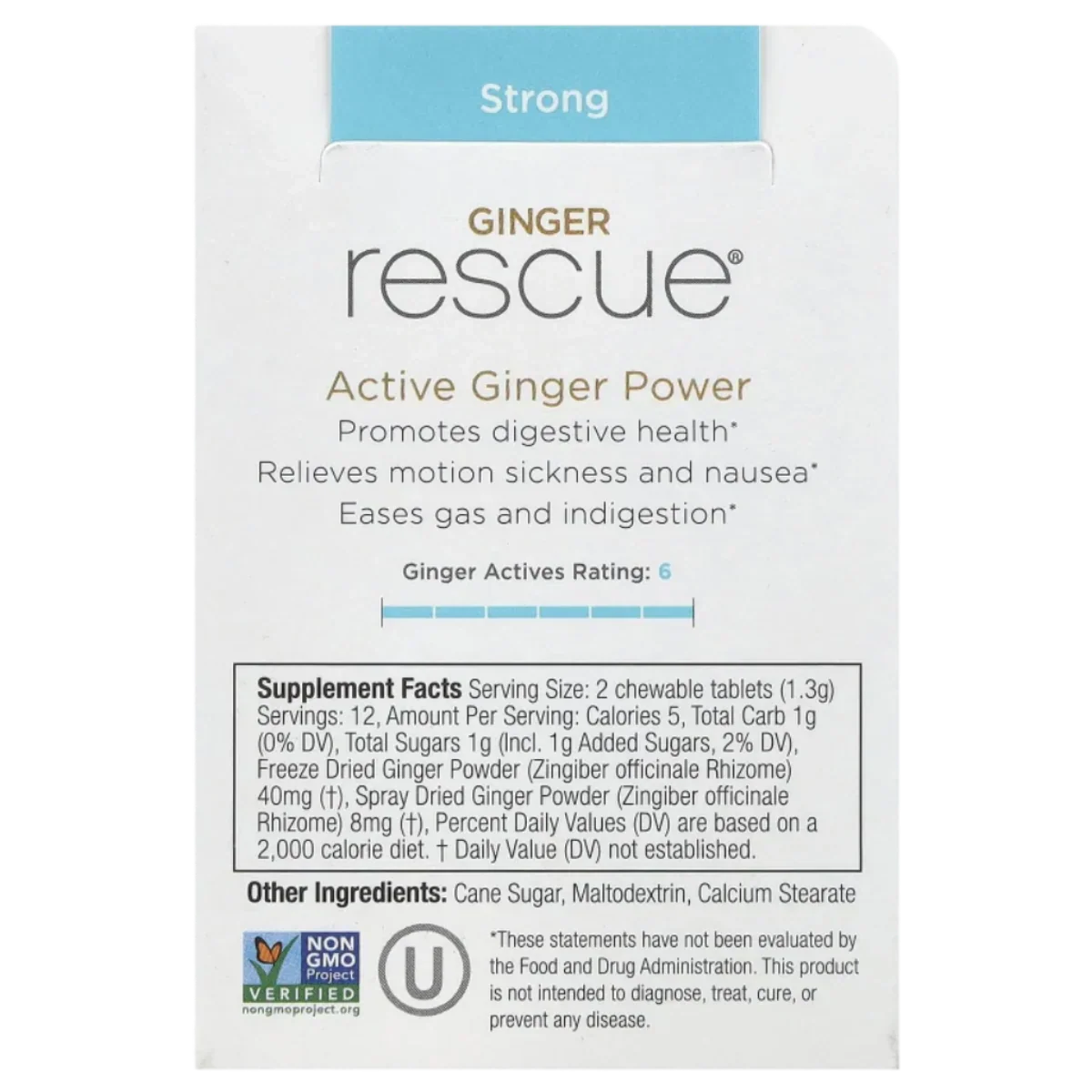 Ginger Rescue Strong Chewable Ginger Tablets