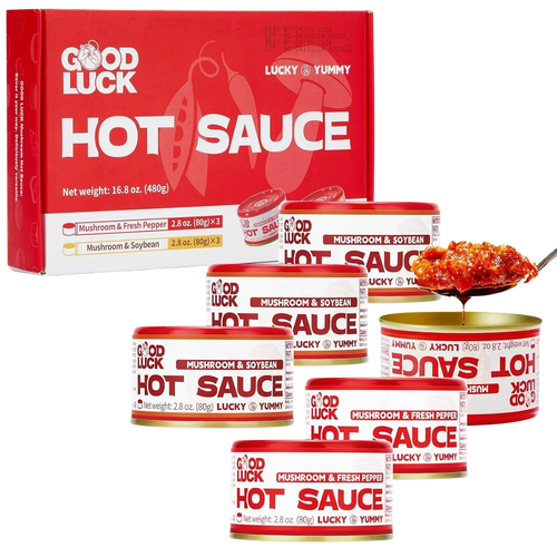 Fresh Pepper Mushroom and Soybean Hot Sauce (6 Pack)
