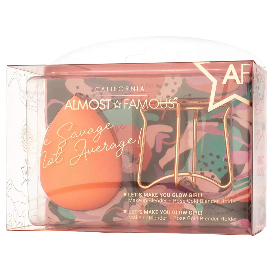 Professional Beauty Blender with Rose Gold Stand - Orange