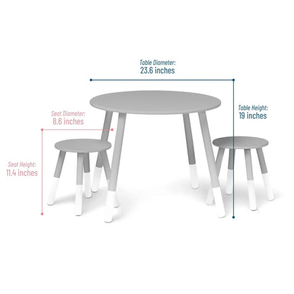 Scandi Table And Chair Set - Grey/White