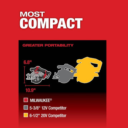 M12 FUEL 12V Lithium-Ion Brushless 5-3/8 in. Cordless Circular Saw with M12 XC 5.0 Ah Battery (2-Pack) Starter Kit