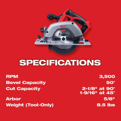 M18 18V Lithium-Ion Cordless 6-1/2 in. Circular Saw (Tool-Only)