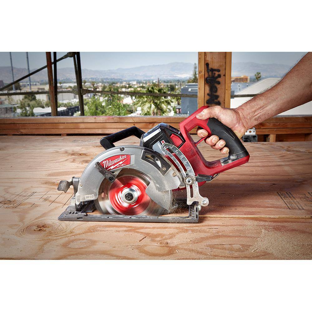 M18 FUEL 18V 7-1/4 in. Lithium-Ion Cordless Rear Handle Circular Saw Kit with 12.0 Ah Battery and Rapid Charger