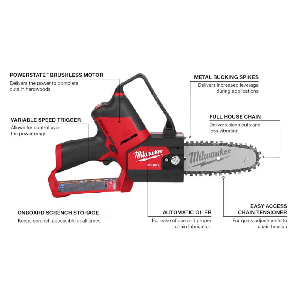 M12 FUEL 6 in. 12V Lithium-Ion Brushless Electric Cordless Battery Pruning Saw HATCHET (Tool-Only)