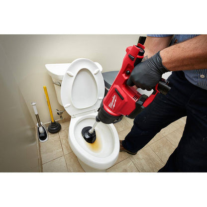 M12 12-Volt Lithium-Ion Cordless Drain Cleaning Airsnake Air Gun Kit with (1) 2.0Ah Battery, Toilet Attachments