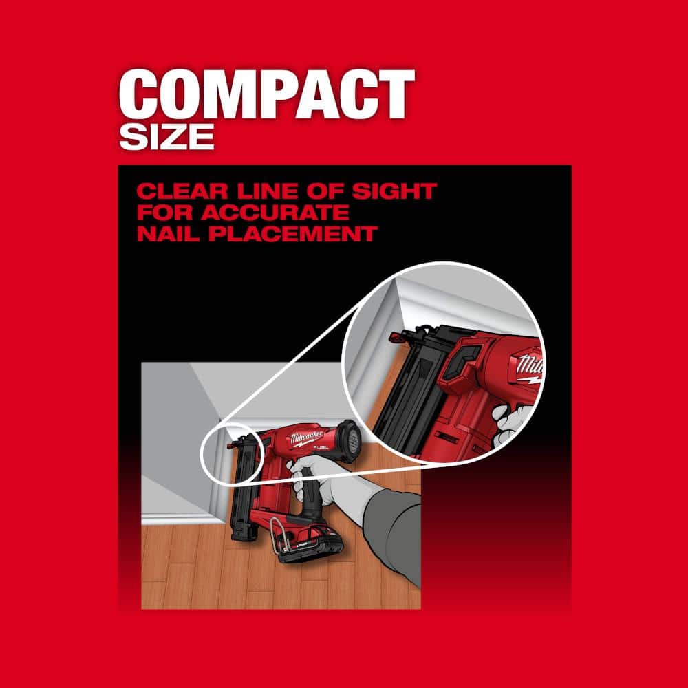 M18 FUEL GEN II 18-Volt 18-Gauge Lithium-Ion Brushless Cordless Brad Nailer Kit with One 2.0 Ah Battery, Charger and Bag