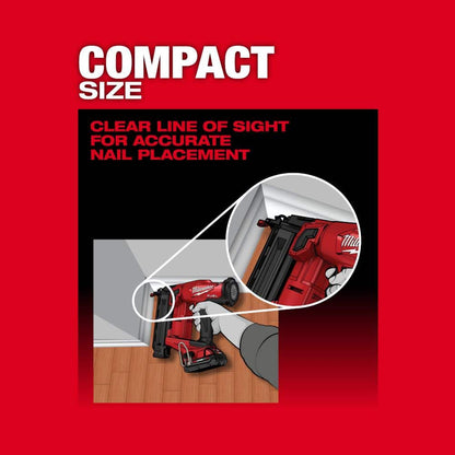 M18 FUEL GEN II 18-Volt 18-Gauge Lithium-Ion Brushless Cordless Brad Nailer Kit with One 2.0 Ah Battery, Charger and Bag