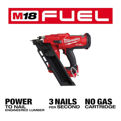 M18 FUEL 3-1/2 in. 18-Volt 30-Degree Brushless Cordless Framing Nailer with Clear Anti Scratch Safety Glasses