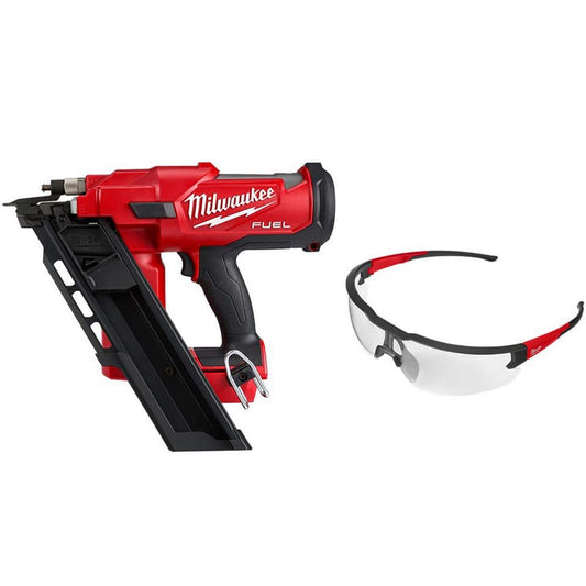 M18 FUEL 3-1/2 in. 18-Volt 30-Degree Brushless Cordless Framing Nailer with Clear Anti Scratch Safety Glasses