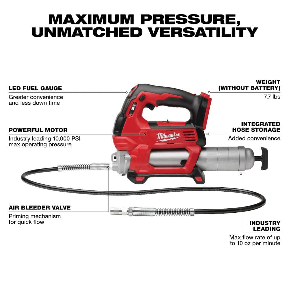 M18 18-Volt Lithium-Ion Cordless Grease Gun 2-Speed with (1) 2Ah Battery