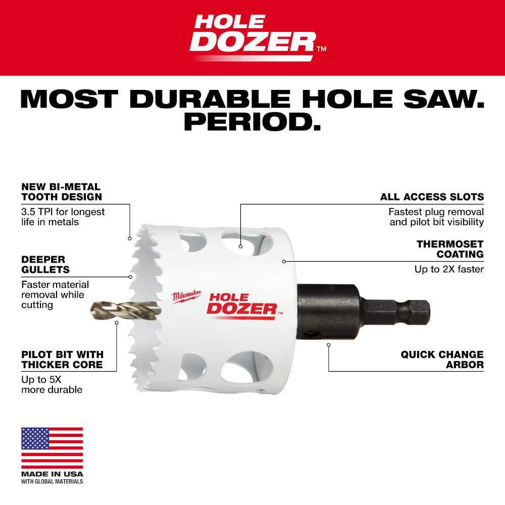 4 in. HOLE DOZER Bi-Metal Hole Saw with 3/8 in. Arbor and Pilot Bit