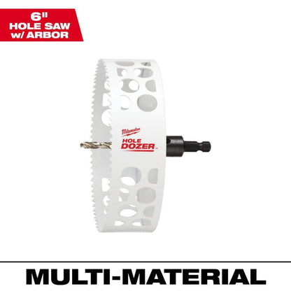 6 in. Hole Dozer Bi-Metal Hole Saw with 3/8 in. Arbor and Pilot Bit