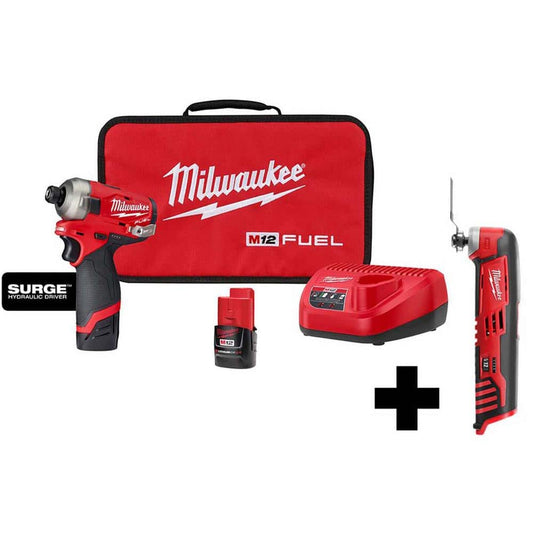 M12 FUEL SURGE 12V Lithium-Ion Brushless Cordless 1/4 in. Hex Impact Driver Compact Kit with M12 Multi-Tool