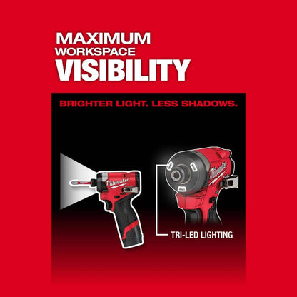 M12 FUEL 12V Lithium-Ion Brushless Cordless 1/4 in. Hex Impact Driver Kit w/Two 2.0Ah Batteries, Charger&Soft Case