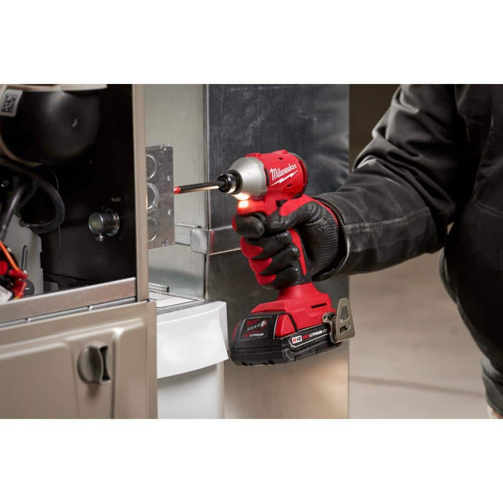 M18 18V Lithium-Ion Brushless Cordless 1/4 in. Impact Driver Kit with Two 2.0 Ah Batteries and Charger