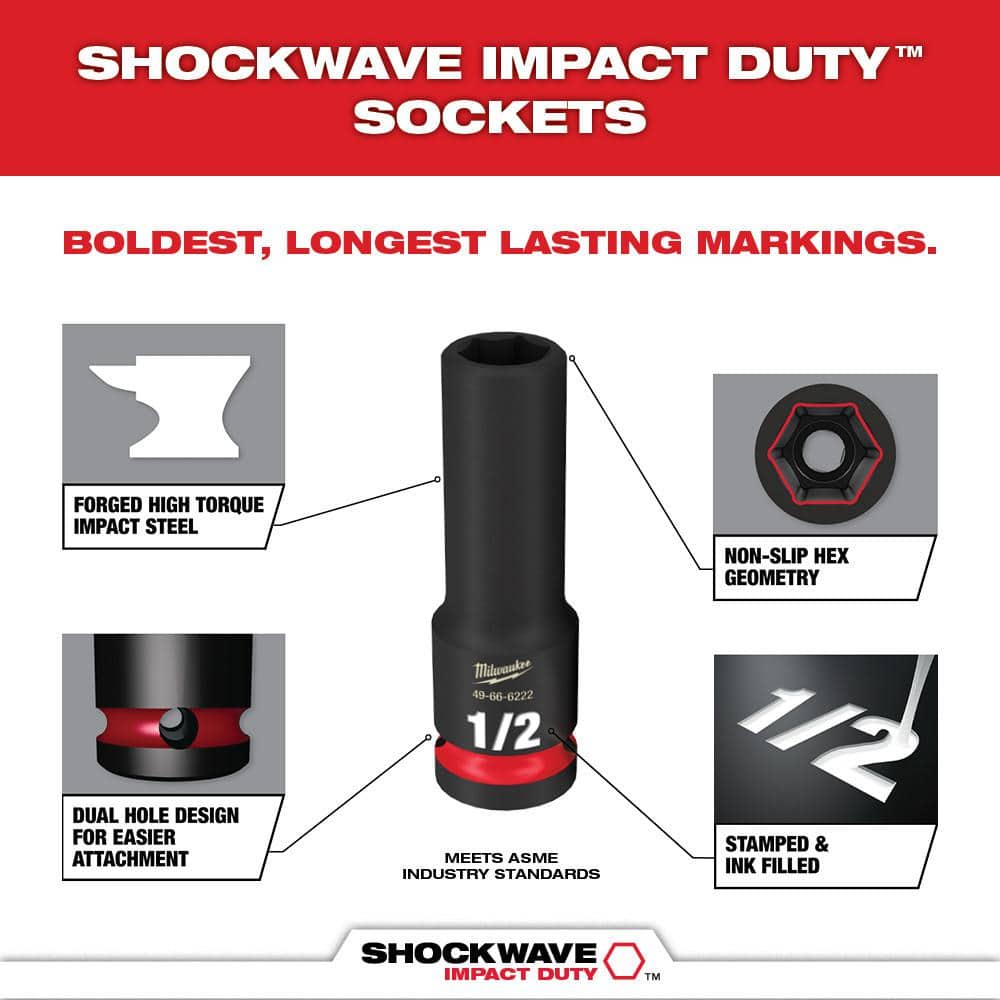 SHOCKWAVE Impact-Duty 1/2 in. Drive Metric and SAE Standard Impact PACKOUT Socket Set (27-Piece)