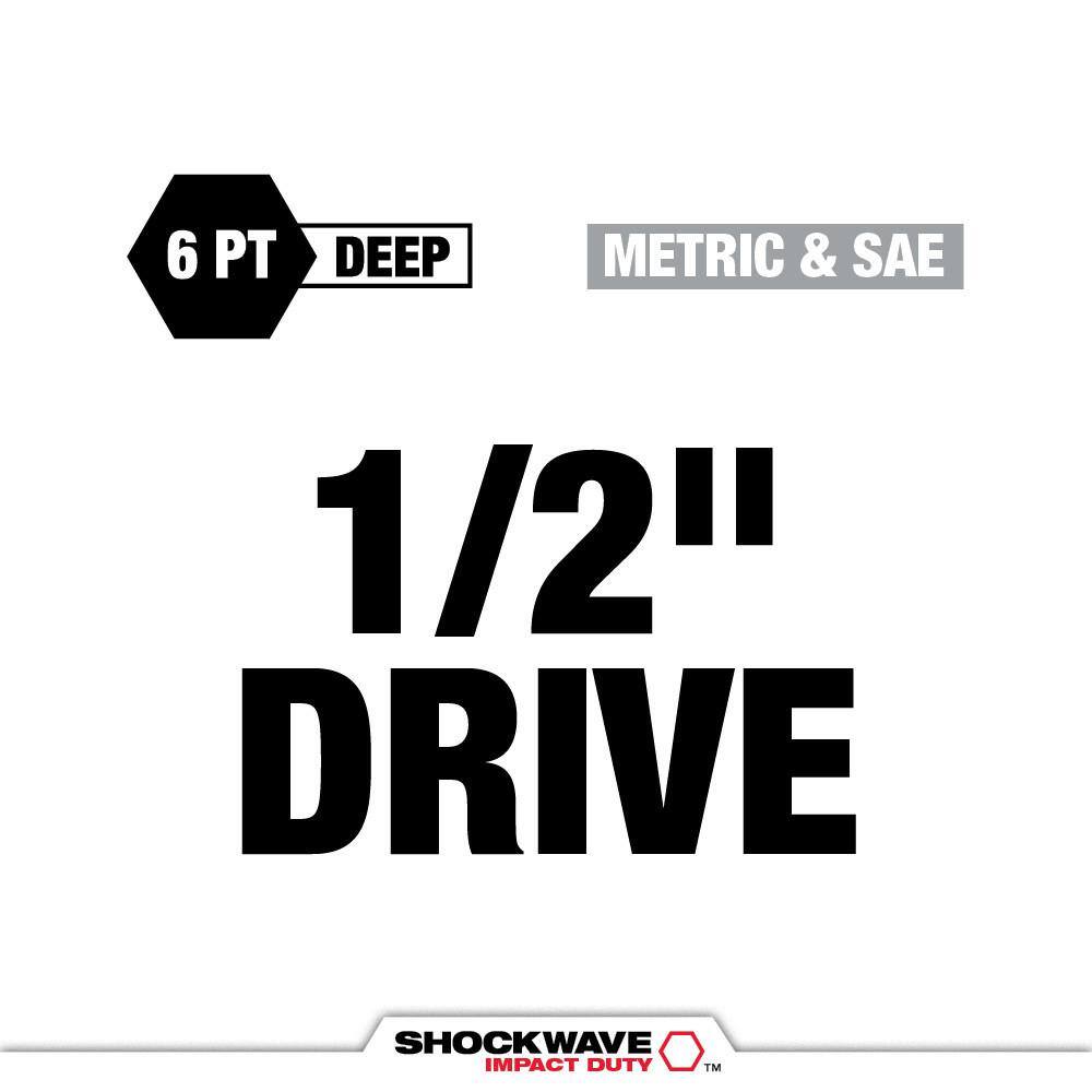 SHOCKWAVE Impact-Duty 1/2 in. Drive Metric and SAE Deep Well Impact PACKOUT Socket Set (31-Piece)