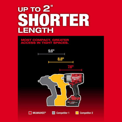 M18 FUEL 18V Lithium-Ion Brushless Cordless 1/2 in. Impact Wrench with Mid Torque Impact Wrench (2-Tool)