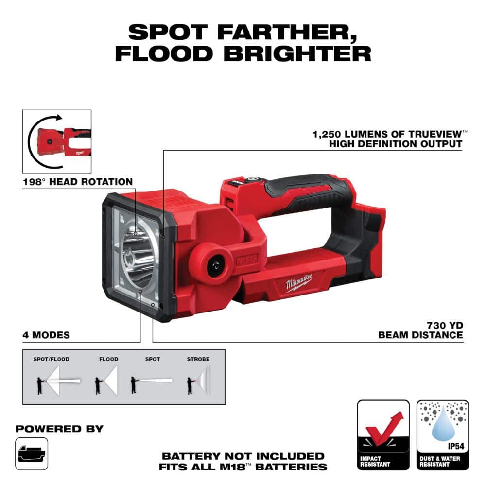 M18 18-Volt 1250 Lumens Lithium-Ion Cordless Search Light (Tool-Only)
