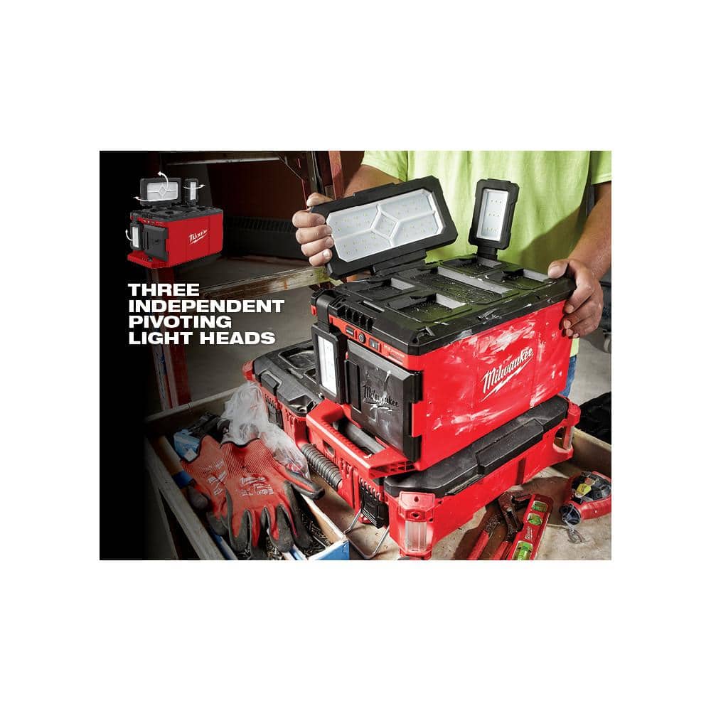 M18 18-Volt Lithium-Ion Cordless PACKOUT 3000 Lumens LED Light with Built-In Charger