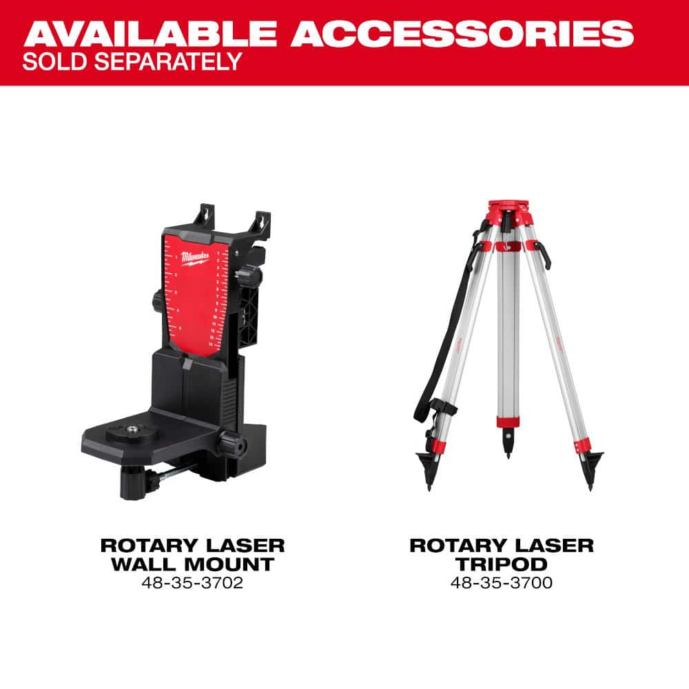 M18 2000 ft. Red Exterior Rotary Laser Level Kit with Receiver and Receiver Clamp