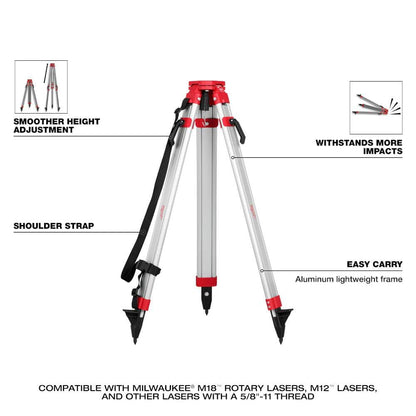 M18 2000 ft. Red Exterior Rotary Laser Level Kit with Receiver, Receiver Clamp, Tripod, and Grade Rod