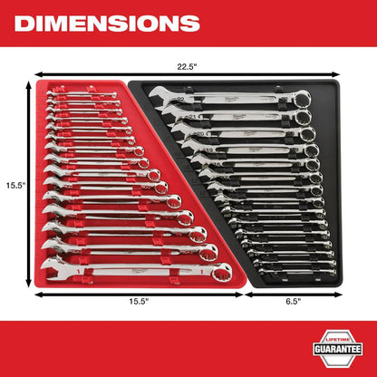 Combination SAE and Metric Wrench Mechanics Tool Set (30-Piece)