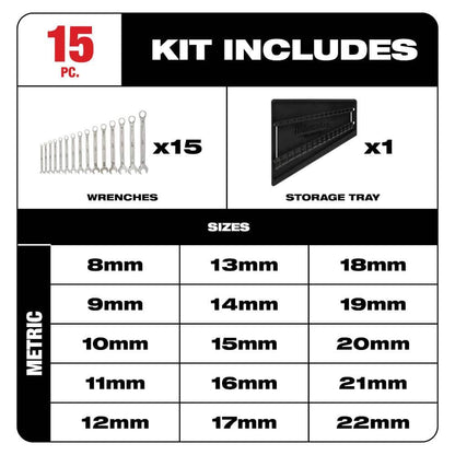 Combination SAE and Metric Wrench Mechanics Tool Set (30-Piece)