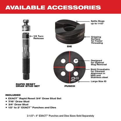 M18 18V Lithium-Ion Cordless FORCE LOGIC 6 Ton Knockout Tool 1/2 in. to 2 in. Kit w/(1) 2.0 Ah Battery, Die Set