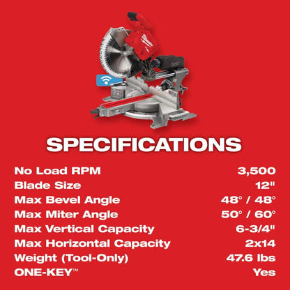 M18 FUEL 18V Lithium-Ion Brushless Cordless 12 in. Dual Bevel Sliding Compound Miter Saw (Tool-Only)