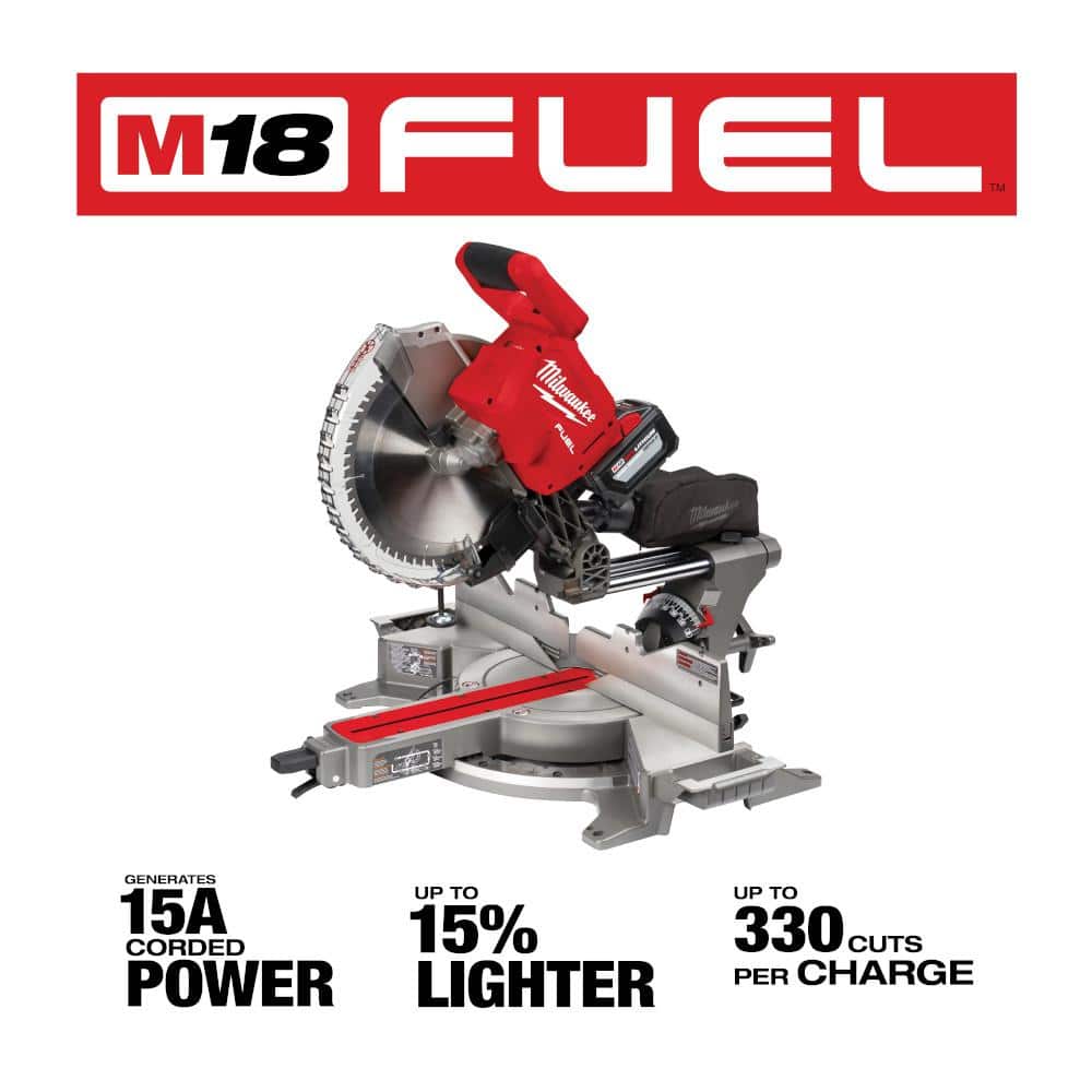 M18 FUEL 18V Lithium-Ion Brushless Cordless 12 in. Dual Bevel Sliding Compound Miter Saw Kit with One 12.0Ah Battery
