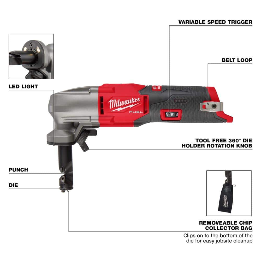 M12 FUEL 12-Volt Lithium-Ion Brushless Cordless 16-Gauge Variable Speed Nibbler (Tool-Only)