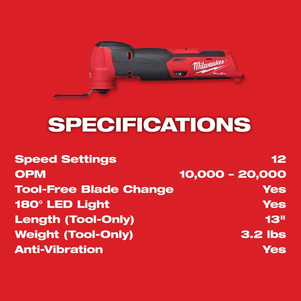 M12 FUEL 12V Lithium-Ion Cordless Oscillating Multi-Tool (Tool-Only)