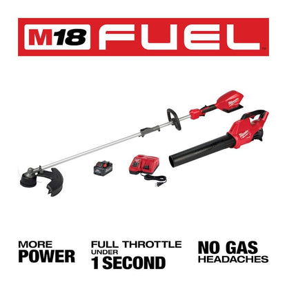 M18 FUEL 18V Lithium-Ion Brushless Cordless QUIK-LOK String Trimmer/Blower Combo Kit w/Pole Saw Attachment (3-Tool)