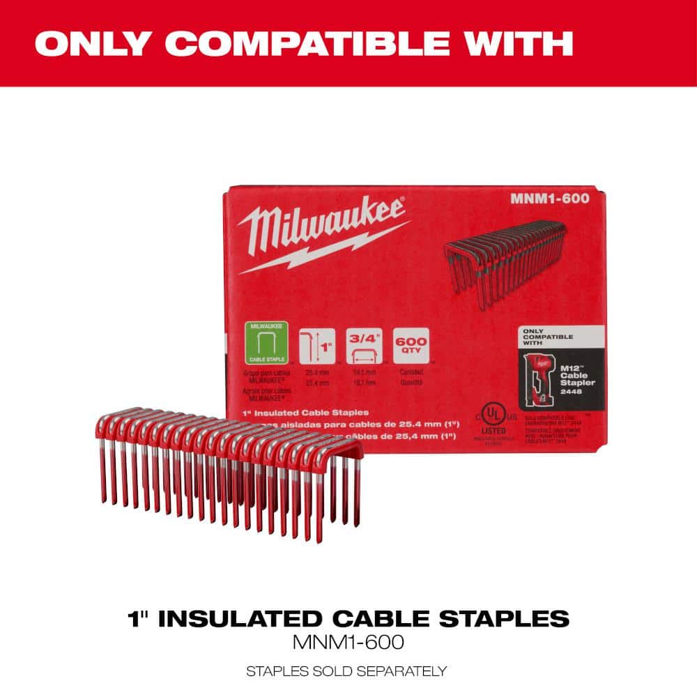 M12 12-Volt Lithium-Ion Cordless Cable Stapler (Tool-Only)