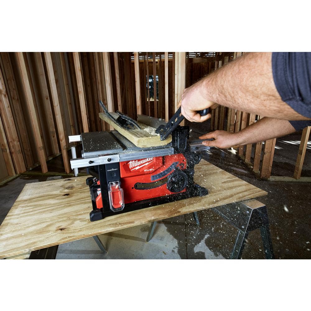 M18 FUEL ONE-KEY 18-Volt Lithium-Ion Brushless Cordless 8-1/4 in. Table Saw with Stand and 10 in. Miter Saw with Stand