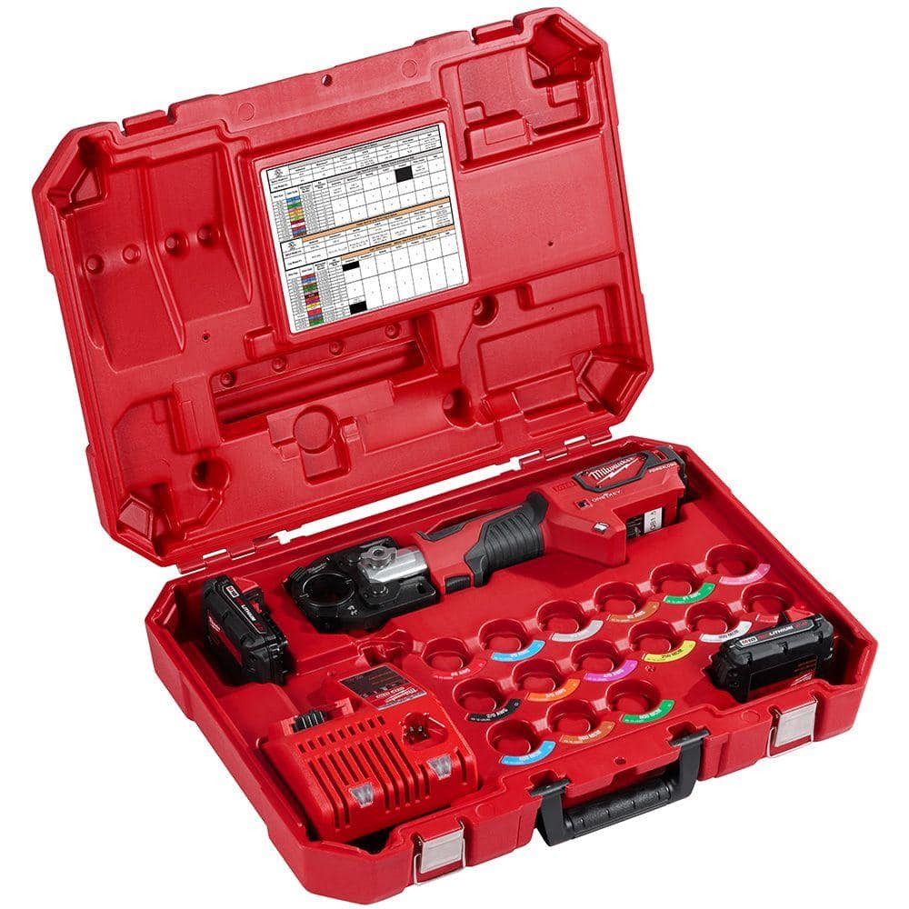 M18 18V Lithium-Ion Cordless Force Logic 600 MCM Crimper Kit with 600 MCM Copper U-Style Die Kit
