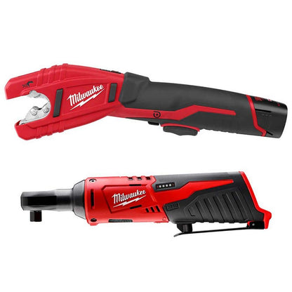 M12 12V Lithium-Ion Cordless Copper Tubing Cutter Kit with 1.5 Ah Battery, Charger and Hard Case w/M12 3/8 in. Ratchet