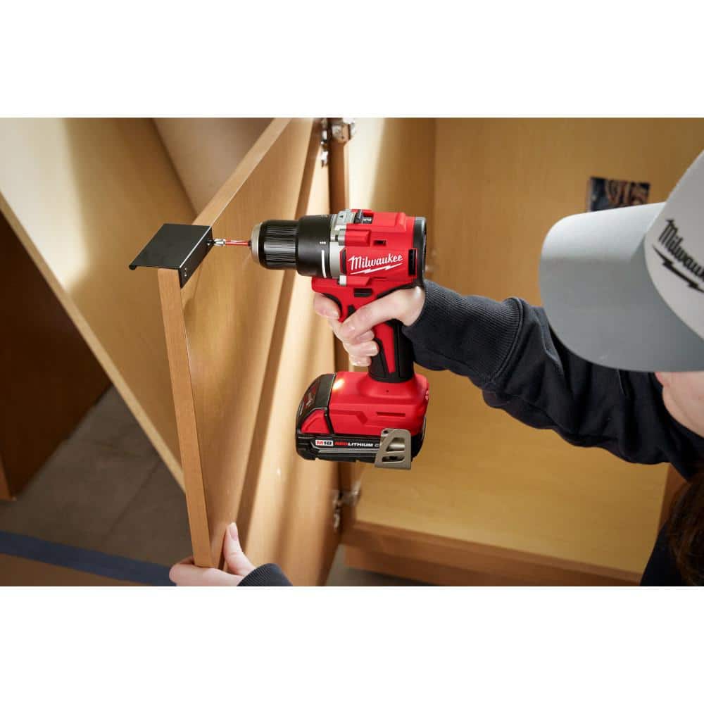M18 18V Lithium-Ion Brushless Cordless 1/2 in. Compact Drill/Driver Kit with Two 2.0 Ah Batteries, Charger and Case