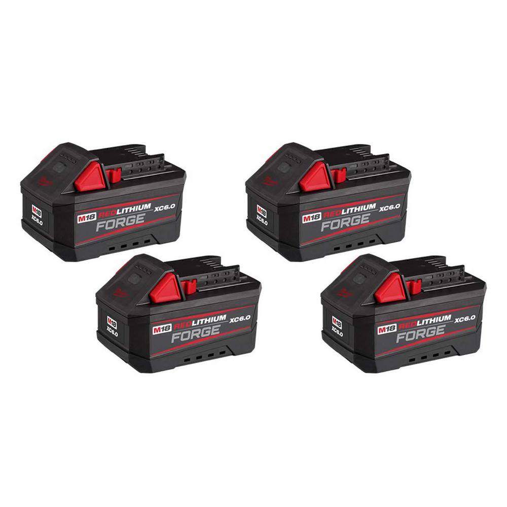 M18 18V 6.0 Ah Lithium-Ion REDLITHIUM FORGE Battery (4-Pack)
