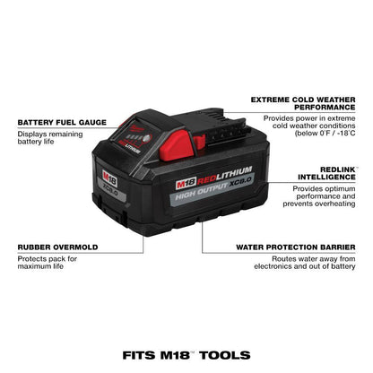 M18 18V Lithium-Ion Dual Bay Rapid Battery Charger w/ (2) 8Ah HIGH OUTPUT Batteries