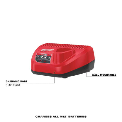 M12 12V Lithium-Ion Compact 2.0 Ah Battery Pack (2-Pack) Starter Kit with Charger