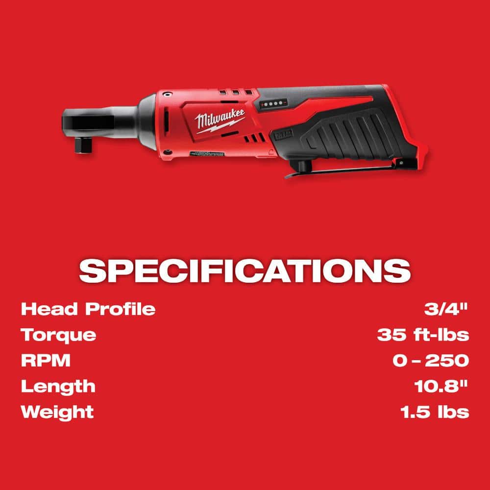 M12 12V Lithium-Ion Cordless Combo Kit with Two 2.0Ah Batteries, Charger and Bag (5-Tool)